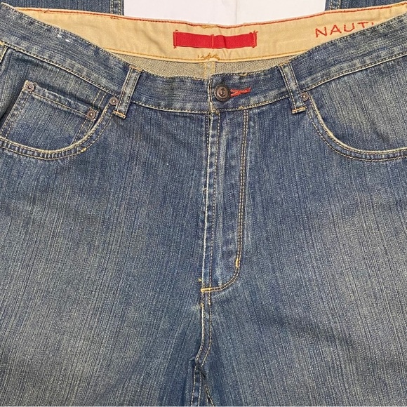 Nautica Jean Classic Dark Blue Wash Relax Five Pocket M 36x34 Cotton Brad Pocket - Picture 4 of 13